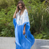 new bat sleeve new spring and summer dress middle east robe blue NSDF1496
