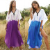 new Middle East hot sale Muslim blue purple bat sleeve robe plus size dress  NSDF1500