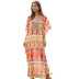 spring and summer ethnic robe V-neck dress   NSDF1505