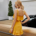  Yellow Lotus Leaf Sling Dress Girl Short Skirt  NSDF1521