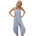  temperament women s jumpsuit gray sleeveless cotton pants NSDF1533