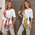 Hot selling fashion white stitching bow short sleeve slim slim color top NSDF1536