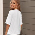Hot selling fashion white stitching bow short sleeve slim slim color top NSDF1536
