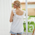 white vest sling lotus leaf lace shirt inside and outside wear home casual top NSDF1537