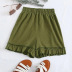 summer new fashion simple pure color wood ear elastic high waist wide leg casual pants NSDF1539