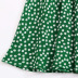 summer new hot selling green pleated ruffled half-length floral lace-up A-line skirt NSDF1551