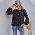 autumn women s fruit pattern round neck casual long-sleeved top NSDF1588
