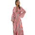 spring new fashion women s big stripe comfortable long shirt single-breasted all-match shirt NSDF1601