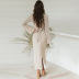 polka-dot suit skirt short V-neck long-sleeved top Slim fishtail skirt NSDF1621