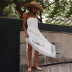  Irregular Mid-length White Dress Wholesale NSDF1624