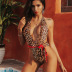 bikini de una pieza con estampado de leopardo NSZO1637
