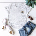 cómoda camiseta casual de algodón de manga corta para mujer NSSN1658