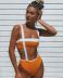  strap orange and white stitching swimsuit ladies split bikini NSZO1708