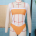  strap orange and white stitching swimsuit ladies split bikini NSZO1708
