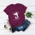 casual mermaid print short-sleeved women s T-shirt NSSN1775