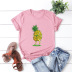 casual pineapple print short-sleeved women s T-shirt NSSN1777