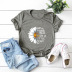 casual letters chrysanthemum short-sleeved women s T-shirt NSSN1778