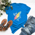 casual feather print short-sleeved women s T-shirt NSSN1783