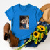 camiseta de mujer de manga corta con pintura al óleo abstracta casual NSSN1784