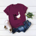 camiseta casual de manga corta con estampado de pato para mujer NSSN1790