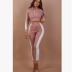  women s hooded long sleeve color matching casual sports suit NSYF1823