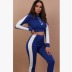  women s hooded long sleeve color matching casual sports suit NSYF1823