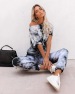  Two-piece Tie-dye Printed Short-sleeved Trousers Suit NSYF1847