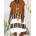 Printed Stitching Short-sleeved V-neck Dress NSYF1840
