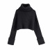 High collar thick short loose pullover sweater NSAC27360