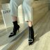  fashion rhinestone square buckle pointed thin boots  NSCA27434