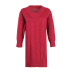 V-neck solid color loose versatile mid-length long-sleeved sweater  dress NSJR27501
