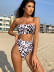 split tube top leopard bikini swimsuit  NSDA27504