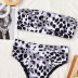 split tube top leopard bikini swimsuit  NSDA27504
