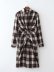 cross-knotted plaid lapel long-sleeved dress  NSAM27518