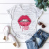 Valentine s Day lip mouth printed t-shirt  NSSN27630