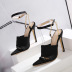 chain high heel pointed toe sandals  NSCA27668
