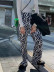 high waist contrast color zebra pattern trousers  NSLD27698