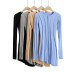 irregular hem long-sleeved elastic dress   NSLD27725