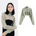 Spring and autumn new style fashion simple short pure color sweatshirt NSLD27799