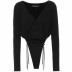 Deep V-neck design fashion drawstring solid color jumpsuit  NSLD27808
