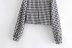 black and white plaid pleated blouse NSAM27839