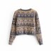long-sleeves jacquard knitted cardigan  NSAM27842