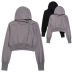 Short diagonal zipper design hooded sweatshirt NSLD27875