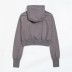 Short diagonal zipper design hooded sweatshirt NSLD27875