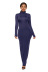 fashion solid color high collar dress NSLM27924