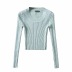 round neck pit strip solid color knitted bottoming shirt  NSAC27929