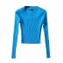 round neck pit strip solid color knitted bottoming shirt  NSAC27929