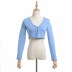 shell three-button solid color knitted cardigan NSAC27943