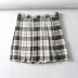 windproof high-waist plaid pleated skirt NSAC27946