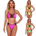 new split high waist solid color sexy mesh bikini swimsuit  NSHL27975